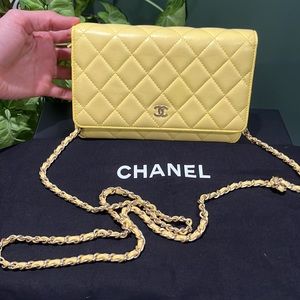 Chanel Lambskin Pastel Yellow Crossbody
